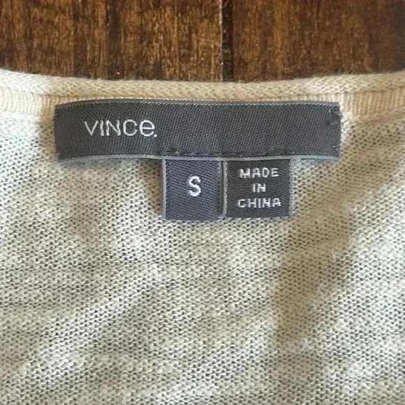 VINCE | Neutral Color Block, 100% Cotton Oversized, Lightweight Sweater - Picture 4 of 7
